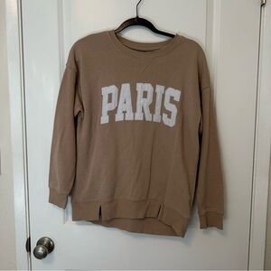 Paris Graphic Crewneck Sweater - Taupe